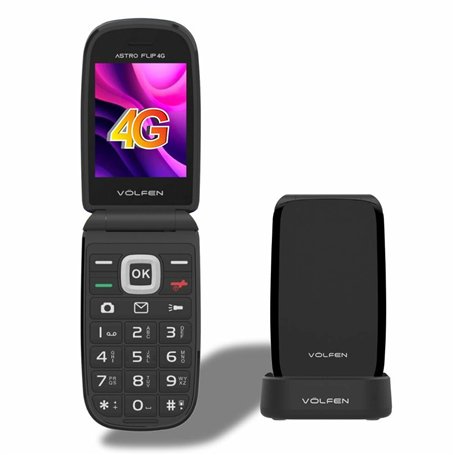 Téléphone portable pour personnes âgées Volfen ASTRO FLIP Noir 48 MB 2