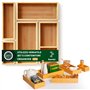 Avilia Lot de 5 organiseurs multifonctions en bambou - Différentes tailles - Diviseurs pour tiroirs cuisine
