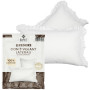 SONIT - Taies d'oreiller pour lit double avec volants - Paire de housses de coussin pour lit blanc - Housse de coussin 50 x 80 c