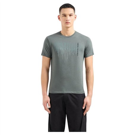 A | X ARMANI EXCHANGE T- Shirt en Coton avec Logo numérique Coupe Classique