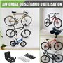 2PCS Support Velo Mural Horizontal Support mural pour vélo 3 EN 1 Fixation sur Mur avec Support et Patins de Protection Murale p