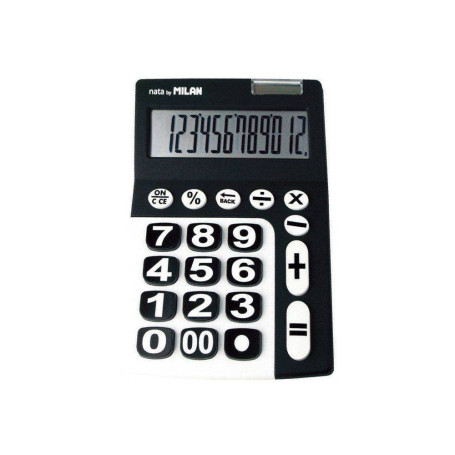 MILAN - Calculatrice 12 chiffres Grandes Touches - blanc et noir