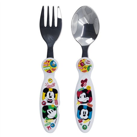 COUVERTS EN MÉTAL POUR ENFANTS. 2 PIÈCES | MICKEY FUN-TASTIC