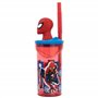 GOBELET RÉUTILISABLE POUR ENFANTS EN PLASTIQUE SANS BPA 430 ML AVEC FIGURINE 3D SUR LE COUVERCLE | SPIDERMAN MIDNIGHT FLYER
