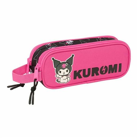 Trousse Fourre-Tout Double Kuromi Noir Fuchsia 21 x 8 x 6 cm
