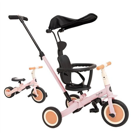 Olmitos Gyro Tricycle évolutif 5-en-1 pour Enfants de 1 à 5 Ans Adaptable et modulable avec ou sans pédales (Gyro +