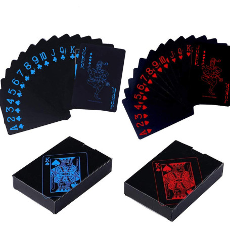 Jeu de Carte 54 BETOY 2PCS Jeu de Cartes de Poker Imperméable Plastique Outil de Tours de Magie Classique pour la Fête et Le Jeu