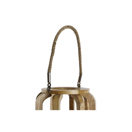 Bougeoir Home ESPRIT Naturel Verre Bois de manguier