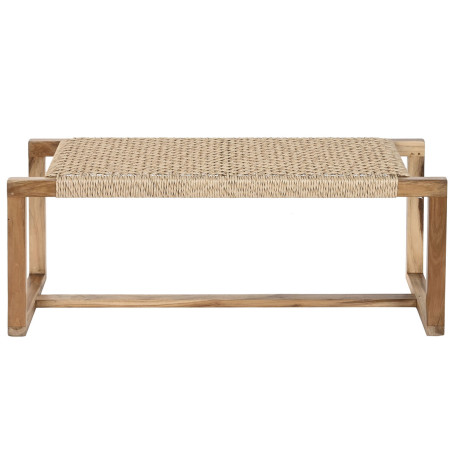 Banquette Home ESPRIT Marron Fibre synthétique Fibre bois de teck 120 x 40 x 45 cm