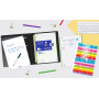 Oxford Live & Go Classeur à 4 anneaux Polyfoam avec caoutchouc, format A4+, planche amovible, feuille d'autocollants, recharge a