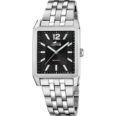 Lotus Montre pour Homme 18983/4 Square Series Boîtier en Acier Inoxydable Gris Bracelet en Acier Inoxydable Gris