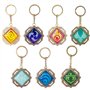 Genshin Porte-clés lumineux en forme de clé jouet Impact Liyue Vision Anemo Porte-clés doré Figurine de jeu Porte-clés Porte-clé