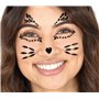 FIESTAS GUIRCA | Bijoux Faciaux Autocollants Chat pour Femme - Accessoire de Maquillage pour Halloween et Fêtes à Thème - Idéal