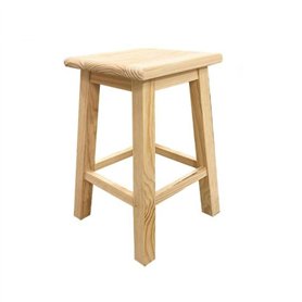 Well Home Tabouret carré en bois massif de couleur naturelle 31x31x50cm Well Home Tabouret carré en bois massif de couleur naturelle 31x31x50cm