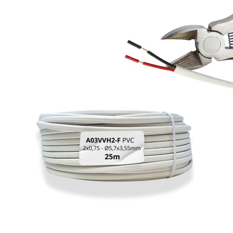 HALOTEC Câble de tuyau plat en PVC 2 x 0