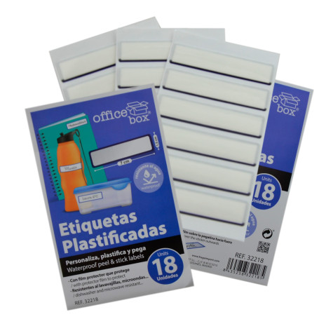 Lot de 18 Etiquettes Autocollantes Adhésives Plastifiées
