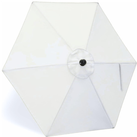 Yaqor Tissu parasol 6 tiges 3 mètres blanc. Pièce de rechange pour parasol 6 baleines 3 mètres résistant et épais. Pièce de rech
