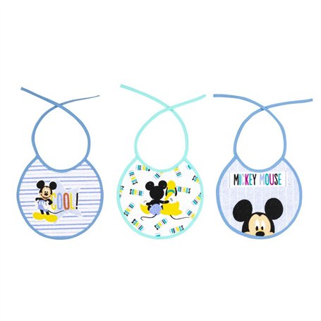 Interbaby Amazon Disney Lot de 3 bavoirs éponge 20 x 20 cm Mickey Mouse