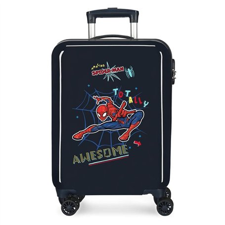 Marvel Spiderman Valise cabine bleue totalement géniale 38x55x20 cms ABS rigide Serrure à combinaison latérale 34L 2 kgs 4 roues