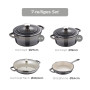 MasterPro Unique | Batterie de cuisine 7 pièces Set 3 faitouts 19, 27 et 30,5 cm avec couvercles 1 poêle 24,5 cm poignées ergono