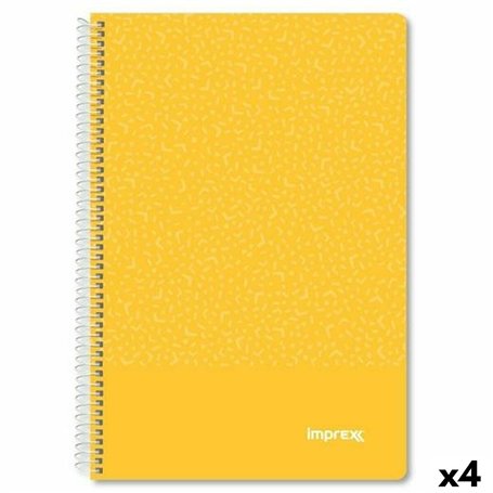 Cahier Imprex Jaune Din A4 80 Volets (4 Unités)