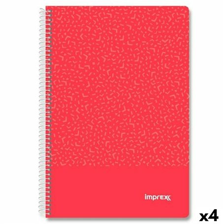 Cahier Imprex Rouge Din A4 80 Volets (4 Unités)