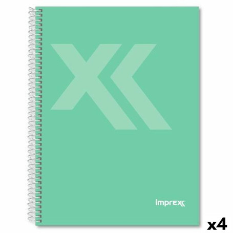 Cahier Imprex Vert A5 80 Volets (4 Unités)