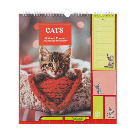 Grupo Erik - Calendrier Chats - de Septembre 2025 à Décembre 2026 | Planificateur Mensuel 16 mois