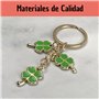 Porte-clés 3 trèfles verts à 4 feuilles porte-bonheur - Porte-clés de Saint Patrick pour amoureux de la fortune, trèfle, plantes
