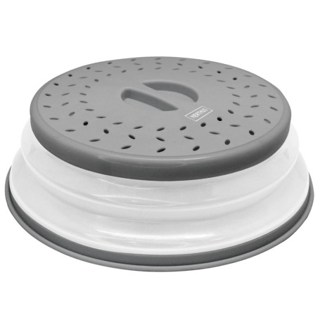 NERTHUS FIH 1300 Couvercle pliable multifonction pour micro-ondes avec protection anti-éclaboussures et panier de drainage pour