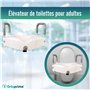 OrtoPrime Rehausseur WC Adulte avec Accoudoirs Rembourrés – Rehausseur de Toilette 12 cm – Siège WC Handicapé avec Sécurité – Re