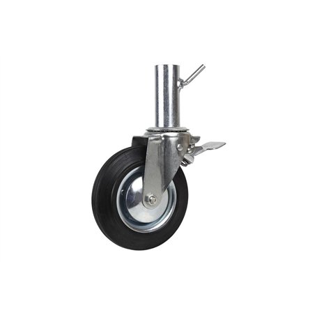 Cofan Roue d'échafaudage pivotante tube femelle avec frein | Dimensions : 200 x 50 mm | Tube femelle de Ø50 mm