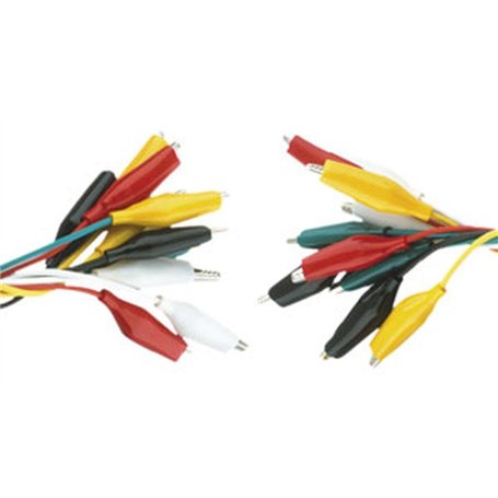 Lot de 20 pinces crocodiles avec câble de 300 mm