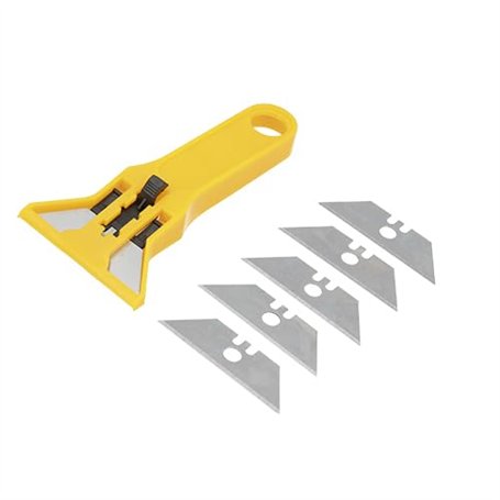 Grattoir en plastique avec lame rétractable de 19 mm et 5 lames de rechange