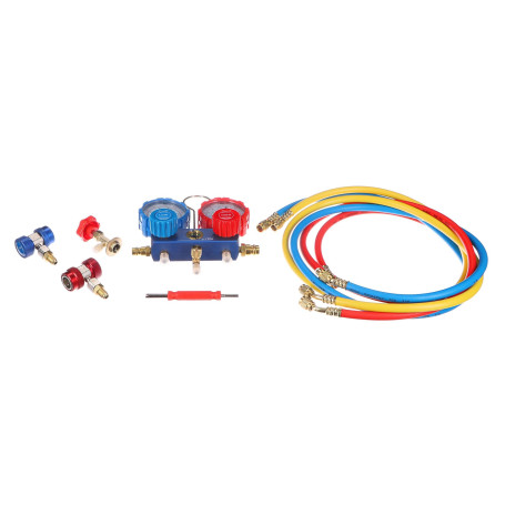 SIXTOL Mechanic AC Tester 1 | Kit de Test de climatisation | Kit manomètre | Testeur d'étanchéité | R12 R134a R22 | Service de c