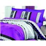 Parure de lit - 1 housse de couette 220 x 240 cm + 2 taies d'oreiller 60 x 60 cm - 100% coton renforcé - Lilas