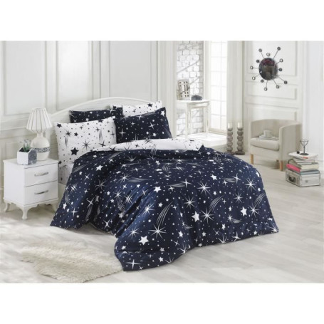Parure de lit - 1 housse de couette 220 x 240 cm + 2 taies d'oreiller 60 x 60 cm - 65% coton