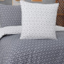 Vency Housse de Couette 200x200 3-Pièces Gris - Oeko-TEX 80% Coton & 20% Polyester, 1x Housse de Couette avec Fermeture éclair +