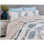 Parure de lit - 1 housse de couette 220 x 240 cm + 2 taies d'oreiller 60 x 60 cm - 100% coton renforcé - Bleu