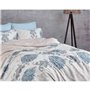 Parure de lit - 1 housse de couette 220 x 240 cm + 2 taies d'oreiller 60 x 60 cm - 100% coton renforcé - Bleu
