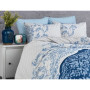 Parure de lit - 1 housse de couette 220 x 240 cm + 2 taies d'oreiller 60 x 60 cm - 100% coton renforcé - Bleu