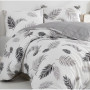 Parure de lit - 1 housse de couette 220 x 240 cm + 2 taies d'oreiller 60 x 60 cm - 100% coton renforcé - Gris