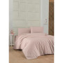 Parure de lit - 1 housse de couette 220 x 240 cm + 2 taies d'oreiller 60 x 60 cm - 100% coton renforcé - Marron