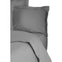 Parure de lit - 1 housse de couette 220 x 240 cm + 2 taies d'oreiller 60 x 60 cm - 100% coton renforcé - Gris