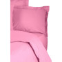 Parure de lit - 1 housse de couette 220 x 240 cm + 2 taies d'oreiller 60 x 60 cm - 100% coton renforcé - Rose