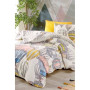 Parure de lit - 1 housse de couette 220 x 240 cm + 2 taies d'oreiller 60 x 60 cm - 100% coton renforcé - Moutarde