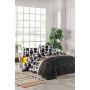 Parure de lit - 1 housse de couette 220 x 240 cm + 2 taies d'oreiller 60 x 60 cm - 100% coton renforcé - Noir