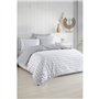 Parure de lit - 1 housse de couette 220 x 240 cm + 2 taies d'oreiller 60 x 60 cm - 65% coton, 35% polyester - Gris