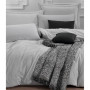 Parure de lit - 1 housse de couette 220 x 240 cm + 2 taies d'oreiller 60 x 60 cm - 65% coton, 35% polyester - Gris