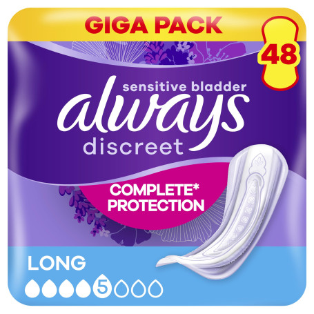 Always Discreet Serviettes Pour Fuites Urinaires Femmes Long